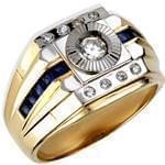 انگشتر طلا با نگین یاقوت کبود تراش پرنس و الماس تراش برلیان: مدل rgm1285 