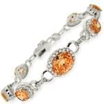 دستبند طلا سفید با نگین سیترین و الماس تراش برلیان مدل: bdf1138