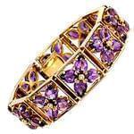 دستبند طلا زرد با نگین آمتیس تراش مارکیز مدل: bdf1139