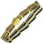 دستبند طلا زرد با نگین یاقوت و الماس تراش برلیان مدل: bdf1141