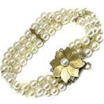 دستبند طلا زرد با نگین مروارید مدل: bdf1144