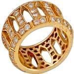 انگشتر جواهر طلا زرد با نگین الماس برش برلیان - مدل rgn3002