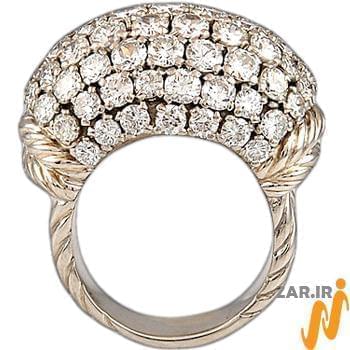 انگشتر جواهر طلا سفید با نگین الماس - مدل rgn3005