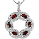 آویز طلا سفید با نگین یاقوت قرمز و الماس تراش برلیان مدل: npdf1150 