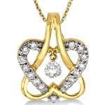 آویز طلای زرد با نگین الماس تراش برلیان طرح قلب مدل: npdf1152