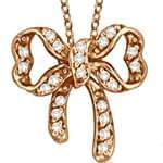 آویز طلای رز گلد با نگین الماس تراش برلیان طرح پاپیون مدل: npdf1156