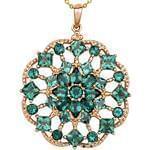 آویز طلای رز گلد با نگین زمرد مدل: npdf1160