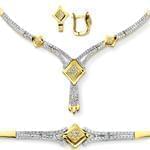 سرویس جواهر با نگین الماس تراش برلیان مدل: bset2071