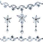 ddسرویس جواهر طلا سفید با نگین الماس تراش مارکیز و برلیان طرح گل مدل: bset2079