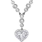 ddگردنبند طلا سفید با نگین الماس تراش برلیان و قلب مدل: ndf1215