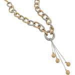 گردنبند طلا زرد و سفید با نگین الماس تراش برلیان مدل: ndf1216