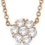 گردنبند طلای رز گلد با نگین الماس طرح گل (flower) مدل: ndf1217