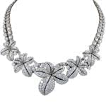 گردنبند طلا سفید با نگین الماس تراش برلیان مدل: ndf1221