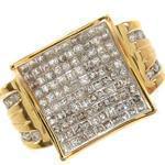 انگشتر طلا و جواهر با نگین الماس تراش پرنس و برلیان : مدل rgm1289