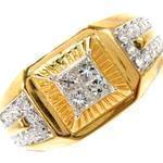 انگشتر طلا و جواهر با نگین الماس تراش پرنس و برلیان : مدل rgm1290