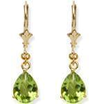 گوشواره طلا زرد با نگین زبرجد مدل: edf1187