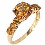 انگشتر جواهر طلا زرد با نگین سیترین: مدل rgf1287