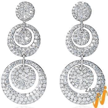 گوشواره الماس تراش برلیان طرح آویزان مدل: ebf2022