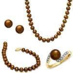 سرویس جواهر مروارید با نگین الماس تراش برلیان مدل: sdf1062