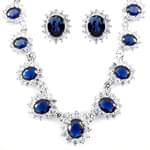 سرویس جواهر با نگین یاقوت کبود و الماس تراش برلیان مدل: hsdf1132 