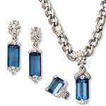 سرویس جواهر با نگین یاقوت کبود و الماس تراش برلیان مدل: hsdf1143 