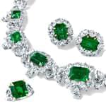 سرویس جواهر با نگین زمرد و الماس تراش برلیان مدل: hsdf1147 