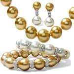 سرویس جواهر با نگین مروارید و الماس تراش برلیان مدل: hsdf1149 