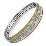 دستبند النگویی جواهر با نگین الماس تراش برلیان و پرنس مدل: bng1028