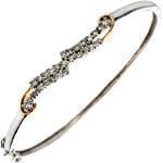 دستبند النگویی جواهر با نگین الماس تراش برلیان مدل: bng1029