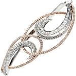 دستبند النگویی جواهر با نگین الماس تراش برلیان و باگت مدل: bng1031