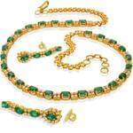 ddسرویس جواهر با نگین زمرد کلمبیا و الماس تراش برلیان مدل: bset2087