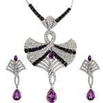 سرویس جواهر آمتیس و الماس سیاه و سفید تراش برلیان مدل: bset2091