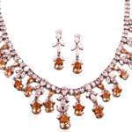 سرویس جواهر با نگین سیترین و الماس تراش مارکیز و برلیان مدل: bset2097