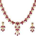 سرویس جواهر طلا زرد با نگین یاقوت و الماس تراش برلیان مدل: bset2098