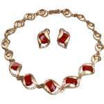 سرویس جواهر طلا زرد با نگین یاقوت و الماس تراش برلیان مدل: bset2101