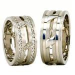 حلقه ست ازدواج طلا با نگین الماس تراش برلیان مدل: srd1208