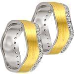 حلقه ست ازدواج طلا با نگین الماس تراش برلیان مدل: srd1214