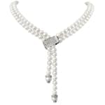 گردنبند جواهر با نگین مروارید و الماس تراش برلیان مدل: ndf1224