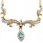 گردنبند جواهر با نگین توپاز و الماس تراش برلیان مدل: ndf1229