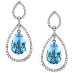 گوشواره جواهر با نگین توپاز و الماس تراش برلیان مدل: edf1201