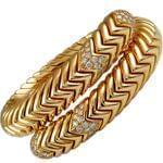 دستبند طلای زرد با نگین الماس تراش برلیان طرح مار مدل: bdf1153