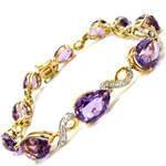 دستبند جواهر آمتیس و الماس تراش برلیان مدل: bdf1154