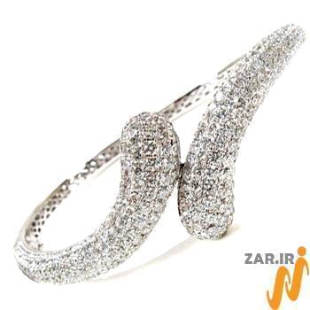 دستبند جواهر الماس تراش برلیان با طلای سفید مدل: bdf1155