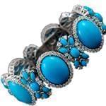 دستبند جواهر فیروزه و الماس تراش برلیان مدل: bdf1157