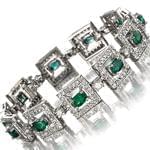 دستبند جواهر زمرد و الماس تراش برلیان مدل: bdf1160