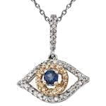 آویز جواهر با نگین یاقوت و الماس تراش برلیان طرح چشم مدل: npdf1181