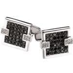 دکمه سر دست جواهر با نگین الماس سیاه و سفید مدل: cdm1086