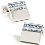 دکمه سر دست جواهر با نگین توپاز آبی مدل: cdm1087