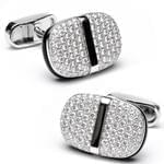 دکمه سر دست جواهر با نگین الماس تراش برلیان مدل: cdm1088