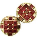 دکمه سر دست جواهر با نگین الماس و یاقوت قرمز مدل: cdm1089